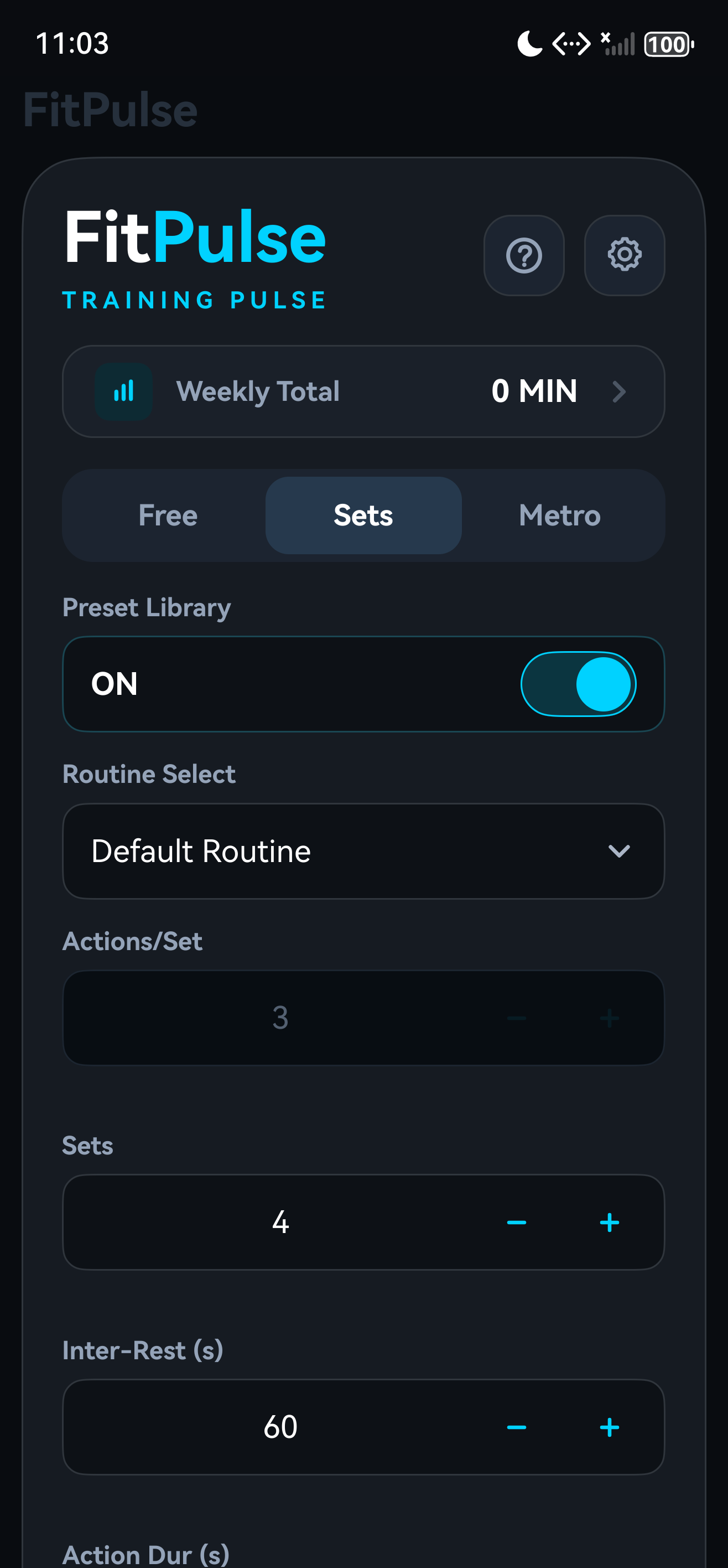 TrainCue sets mode setup